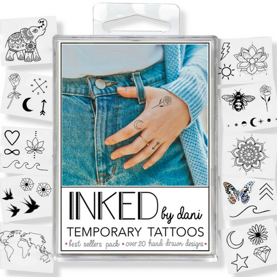 Inked By Dani Temporary Tattoos Best Sellers Pack